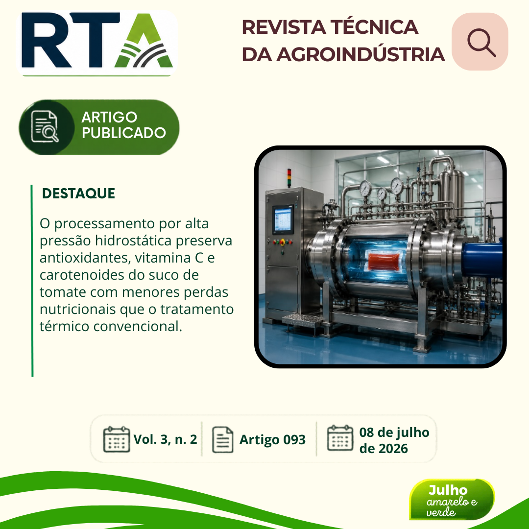 PROCESSAMENTO POR ALTA PRESSÃO HIDROSTÁTICA EM SUCO DE TOMATE: EFEITOS SOBRE COMPOSTOS BIOATIVOS E QUALIDADE NUTRICIONAL